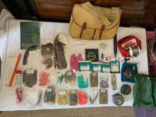 Vintage Fly Fishing Set & Tackle Bag with many Accessories. Rare & Collectible.