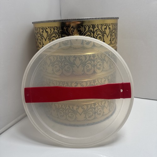 Vintage Coffee Tin Gold yellow c1970