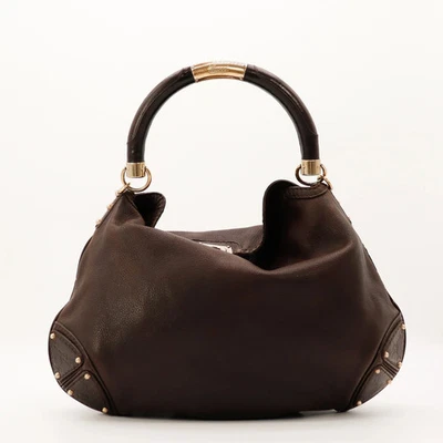 Sac Gucci Hobo Indy Cuir grainé Marron Vintage Authentique - Photo 1/4