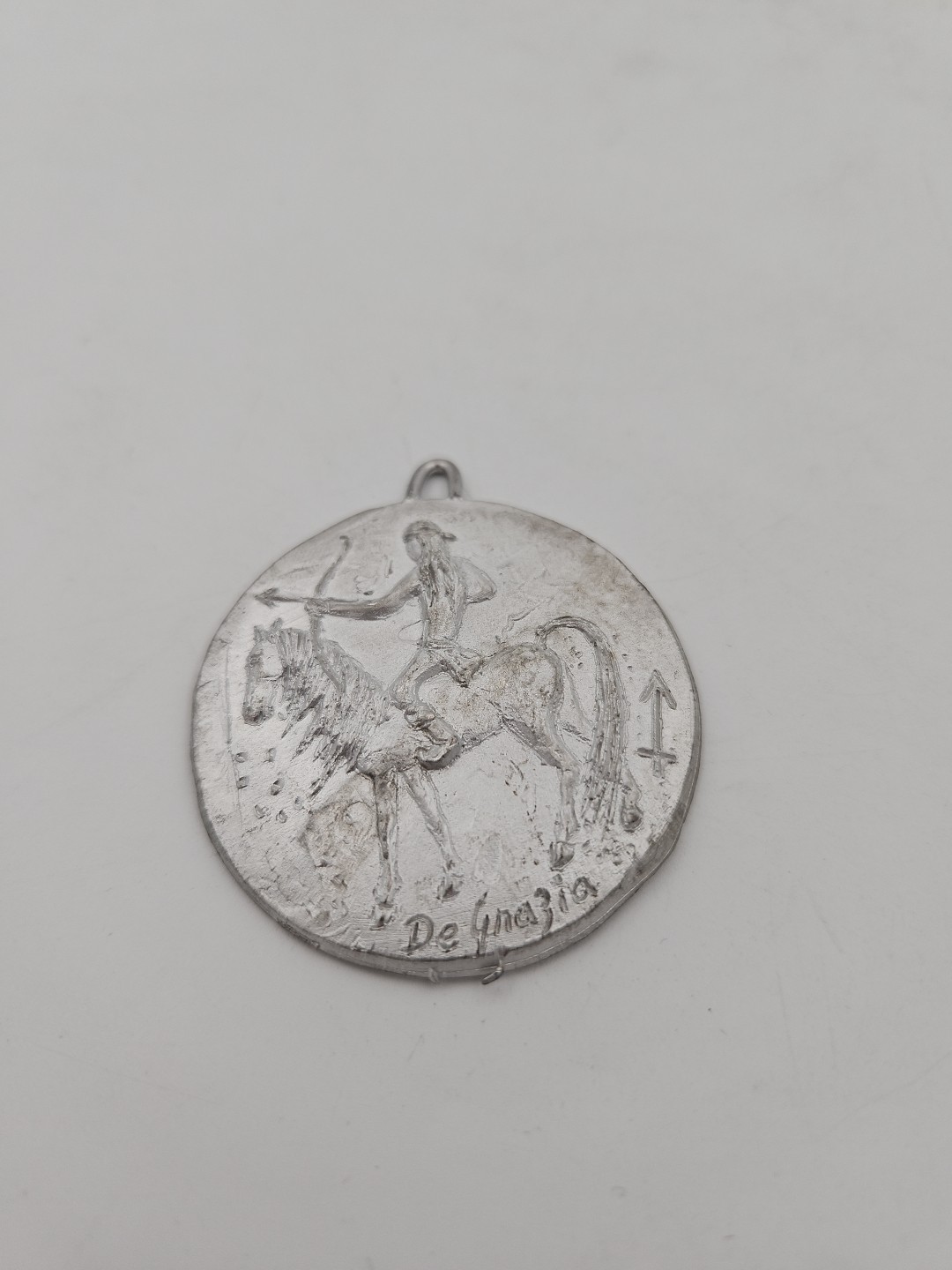 Vintage De Grazia Pendant Mid Century Modern Pewter