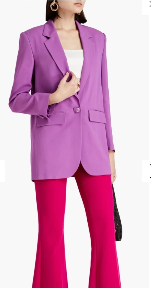 Moschino Couture Purple Crepe Blazer Teddy Button Jacket IT40 UK 8 RRP £1100 - Image 2 of 4