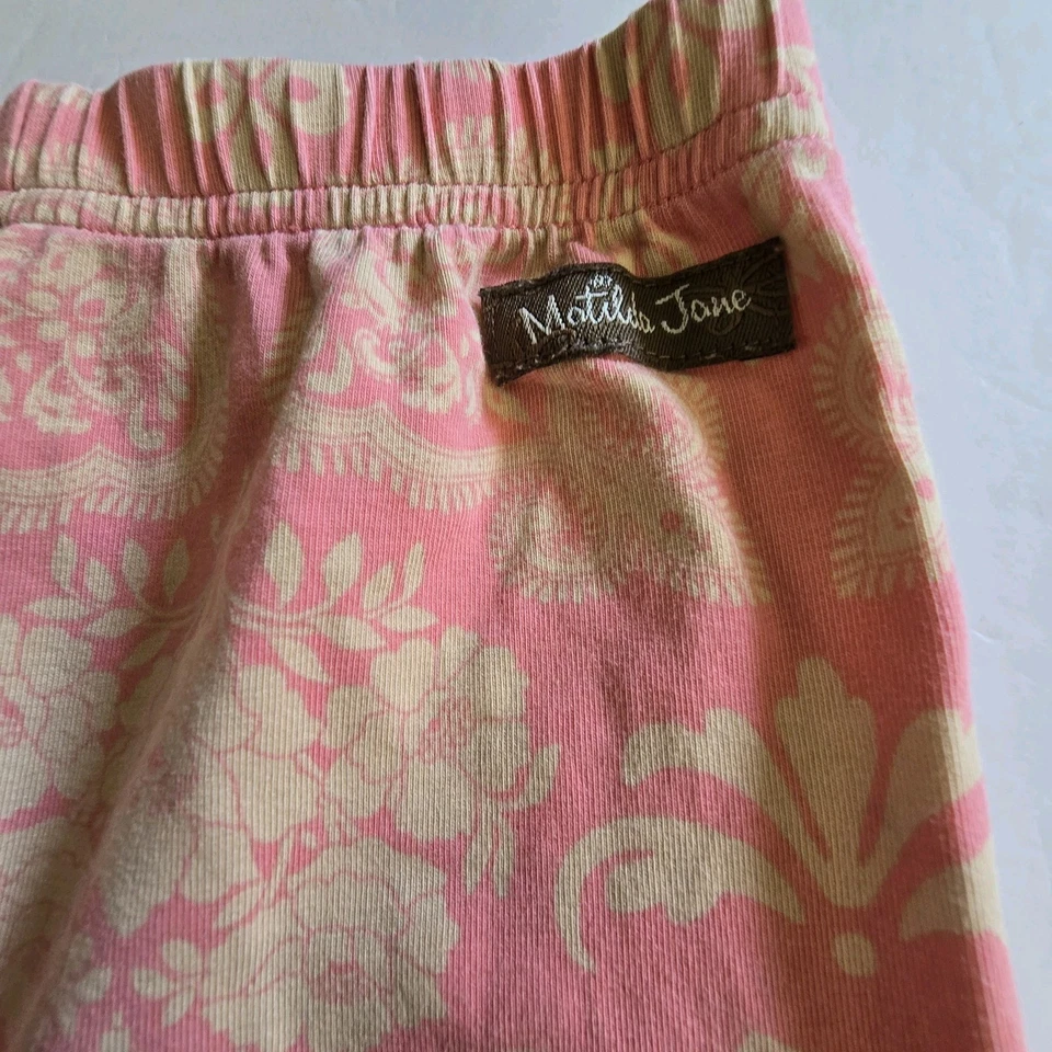 Pantalones Capri Matilda Jane con Volantes Niñas Talla 4 Elásticos Rosa Coral Tostado Encaje Caprichoso Foto 2 de 4