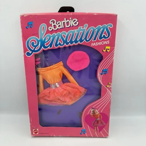 VTG 1987 Mattel “Barbie & The Sensations Fashions- Pink/Orange Set” #5971 NIP