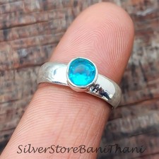 Dainty Blue Topaz Ring: Handmade 925 Sterling Silver December BirthstoneAll Size