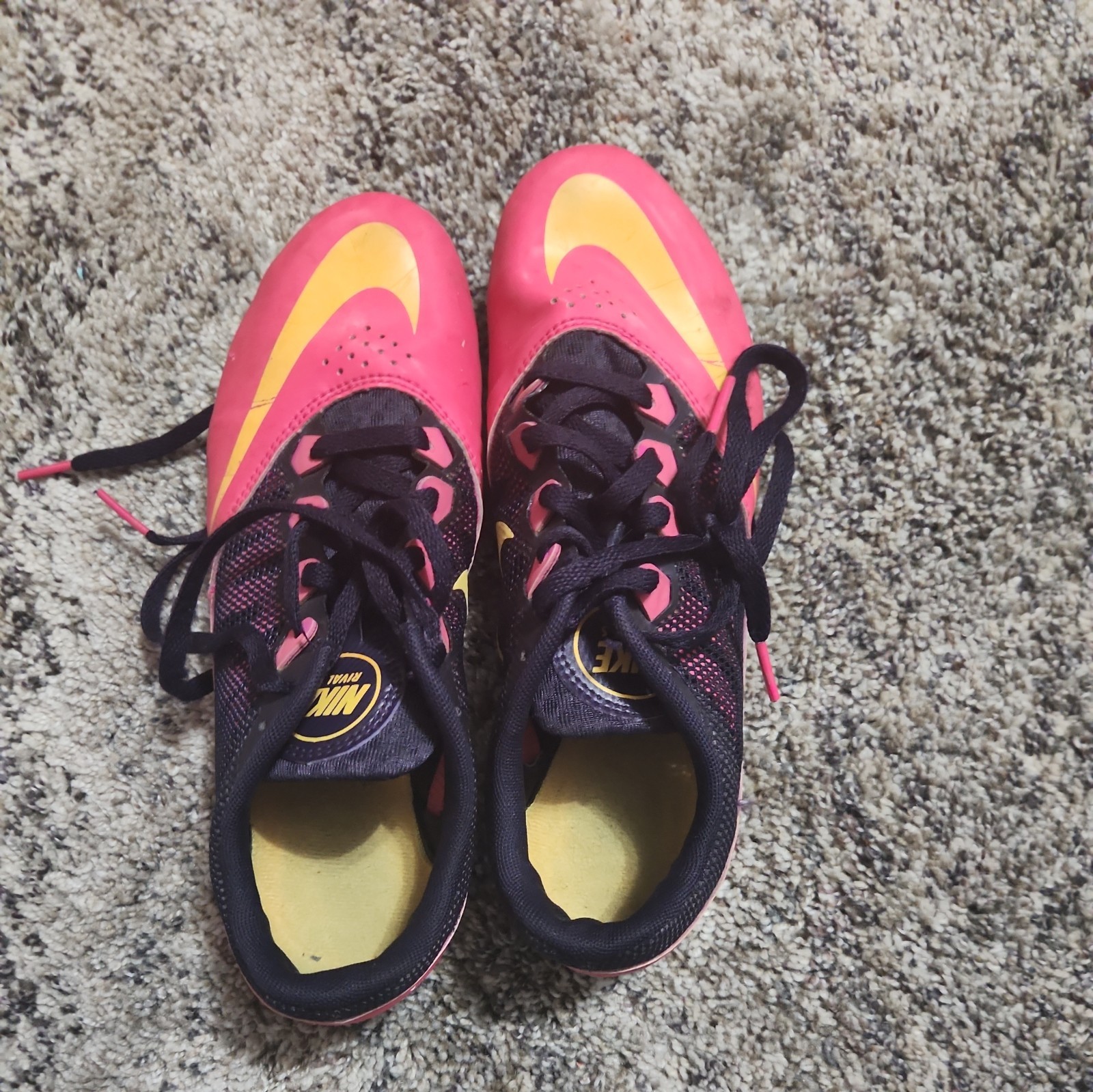 Nike Shoes Womens Rival S Pink 8 Sprint Track & Field Spikes Leather 615998-685