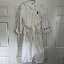 VTG Ritz Carlton Robe Adult OSFA White Terry Cloth Cotton Embroidered Belted USA