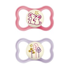 MAM Air Night Pacifiers for Baby 0-6 Months Glow in Dark Silicone Pink 2 Pack