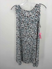 Pre-Owned Yee Blue Size Medium Printed Shift Knee Length Sleeveless Dress