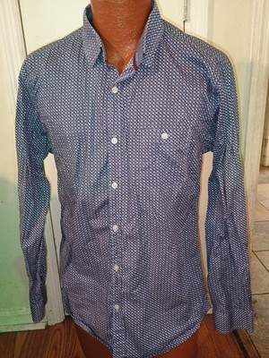 Day & Age Men's Large Blue Print Long Sleeve Button Down.