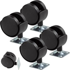 4 Pack 2 Inch Plastic Furniture Casters, Nylon Swivel Plate Casters black 