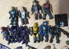 Halo Spartan & Pirate mini figures lot Mega Bloks 10 minifigs w Gun Sword misc.