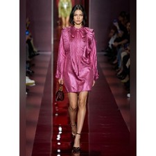 Gucci Runway Metallic Ruffle-Front Mini Dress NWOT RETAIL Size 38IT $4681