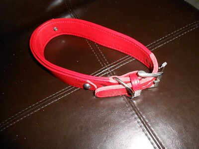 Dog Design Germany Red LEATHER DOG COLLAR 21 Inch Round