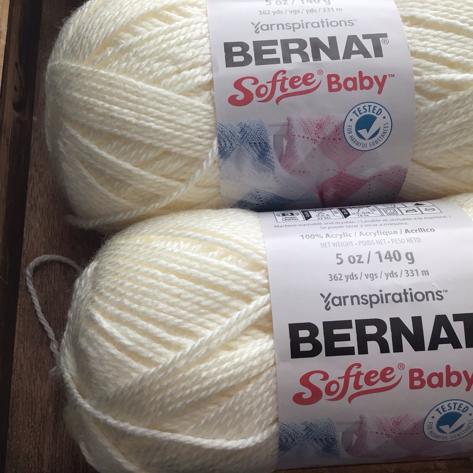 Lot 3/Bernat Softee Baby/Antique White /5 oz 362 yds Each/Same Dye Lot