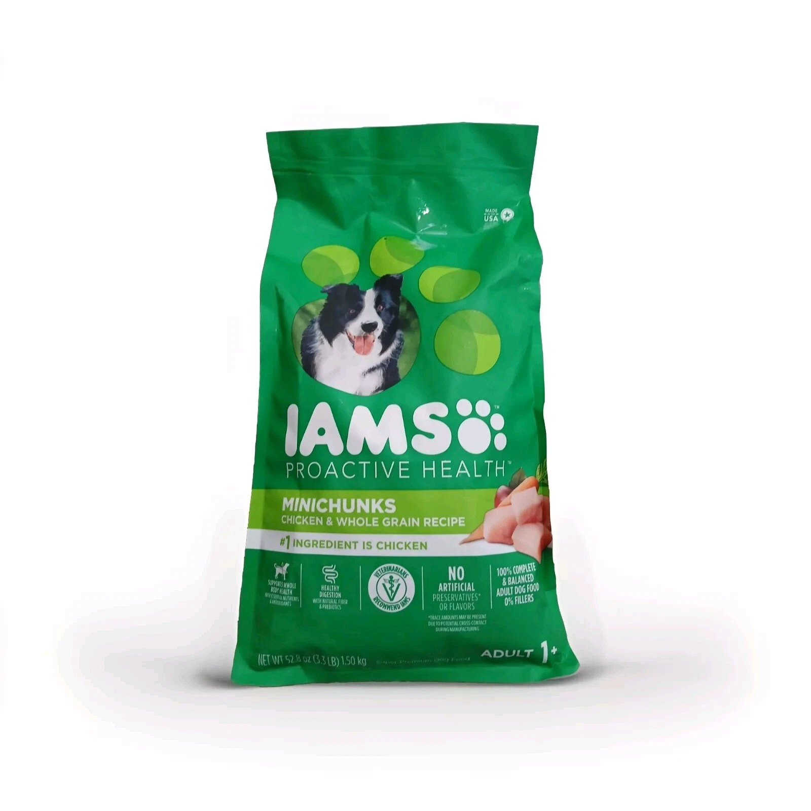 IAMS Minichunks High Protein Chicken Whole Grains Dog Food for Adult 52.8oz/3.3L