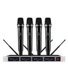 UHF Professional 4 x100 Channel Wireless Microphone Set for Sennheiser Wireless