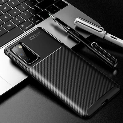 For Samsung Galaxy S22 Ultra S21+ Shockproof Carbon Fiber Soft TPU Cover Case