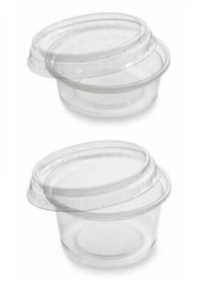 Portionstöpfe rund mit Deckel klar Kunststoff Zum Mitnehmen Wanne Topf 2oz 4oz 100er Pack
