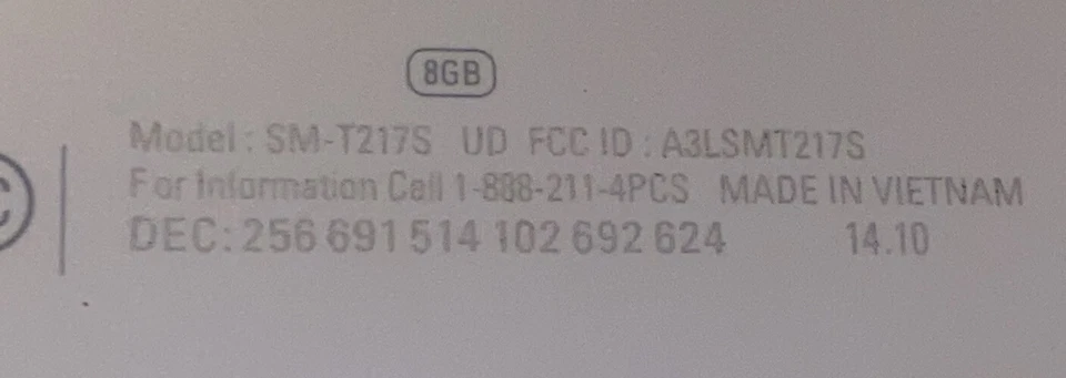 Samsung Galaxy Tab 3 SM-T217S 8GB, Sprint- *** GOOD CONDITION *** - Image 3 of 3
