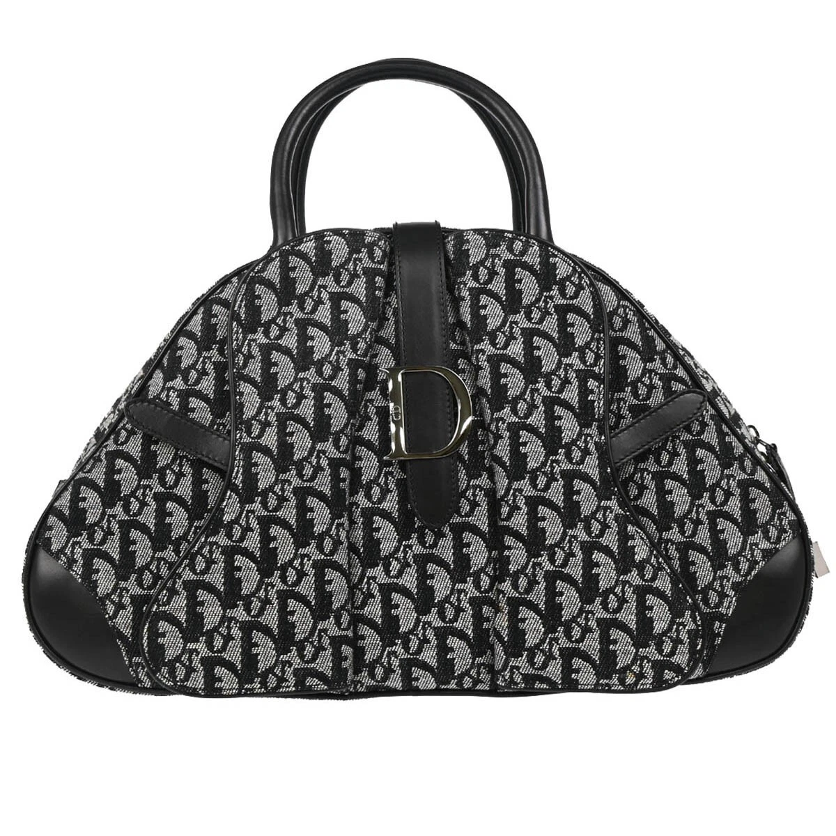 Sac à main trotteur Christian Dior noir double selle MA 0042 185196