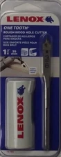 Lenox 12155 One Tooth Rough Wood Hole Cutter Hole Saw 1-3/8 With Pilot Bit