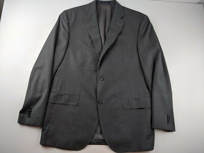 NEW Cremieux Loro Piana Super 130 Wool 42 R Grey Suit Jacket Coat Stripe D3