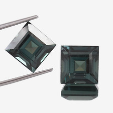 AAA Blue Green Brazilian Tourmaline Square Loose Gemstone Cut Pair 8x8 MM