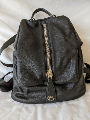Talli Black Pebbled Leather Backpack