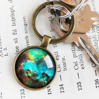 Medusa Nebula Keychain, Nebula Key ring, Galaxy Key Chain