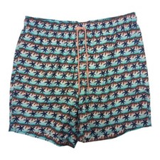 Men's 6" Palm Print Volley Swim Trunks Lands' End Size Large