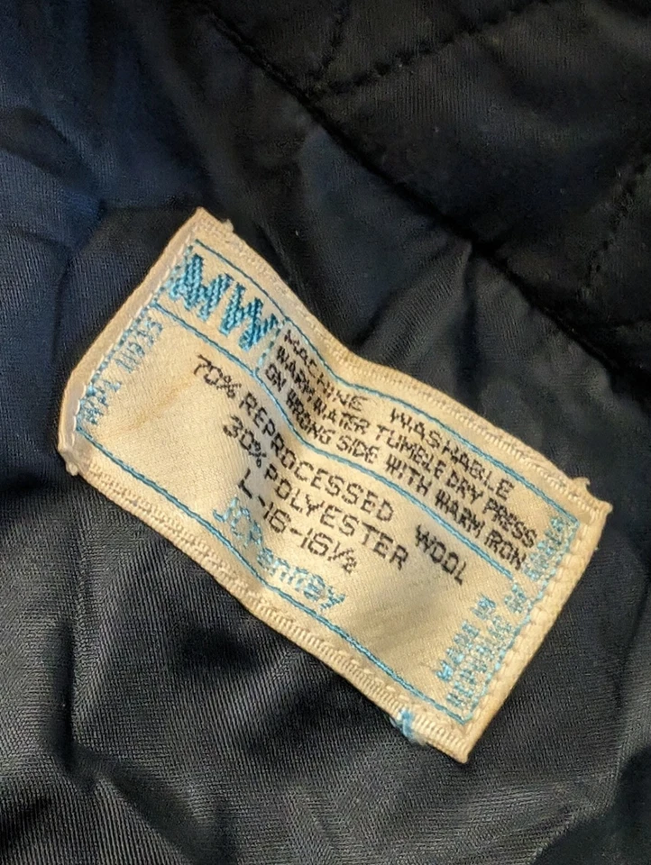 复古 JCPenney MW 法兰绒衬衫 - 男式大号 16-16 1/2 - 韩国格子黄色蓝色 — 第 4/4 张图片