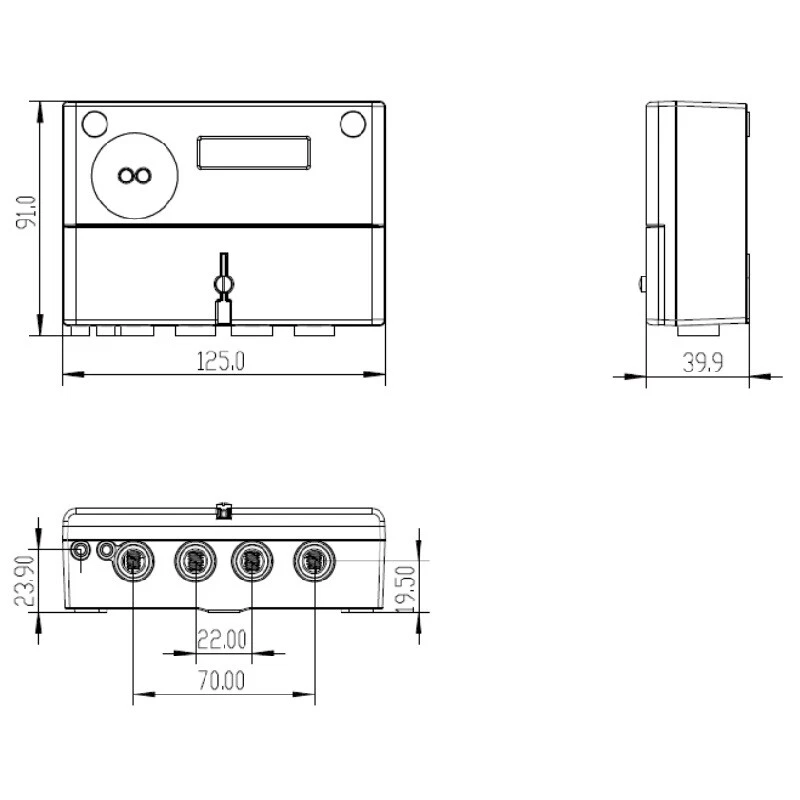 Emlite Single Phase Digital kWh Meter 100A Direction Connection - ECA2-MID+2XPS - Image 3 of 4