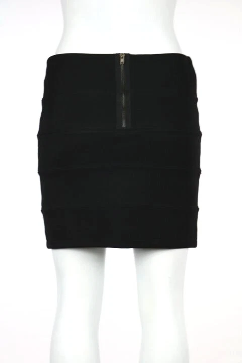 Millau Skirt Size S Black Solid Straight Cotton Above Knee Mini Casual — 第 2/4 张图片