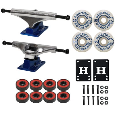 Core Hollow Skateboard Trucks, 55mm Spitfire Wheels, Abec 5 Bearings Kit Package