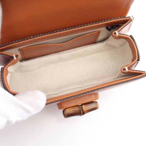 GUCCI Bamboo 1947 Mini Belt Waist Bauchtasche 681137 Leder Braun - Bild 3 von 6