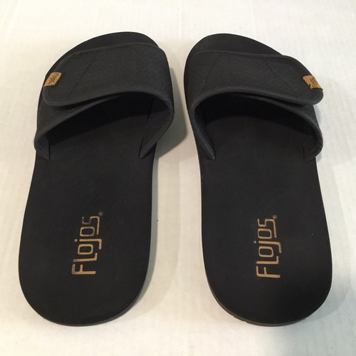 Flojos DUKE Mens Open Toe Slide Sandals Shoe Flip Flop Synthetic Black Sz 12 - Picture 4 of 8