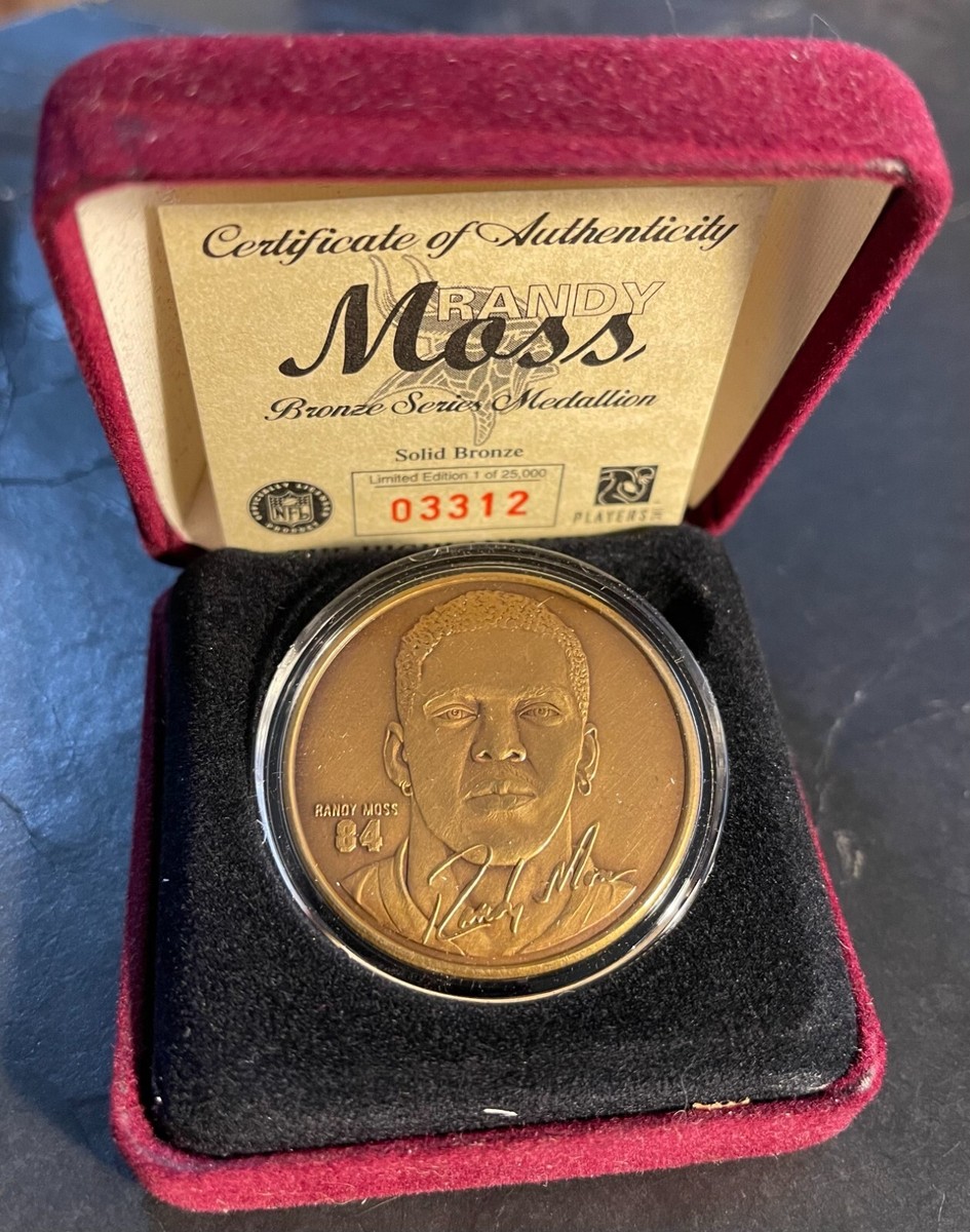 RARE HIGHLAND MINT RANDY MOSS BRONZE COIN 3312/25000 NEW | eBay