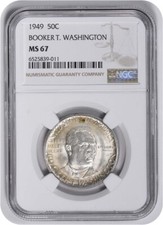 Washington (Booker T.) Commemorative Half Dollar 1949 MS67 NGC