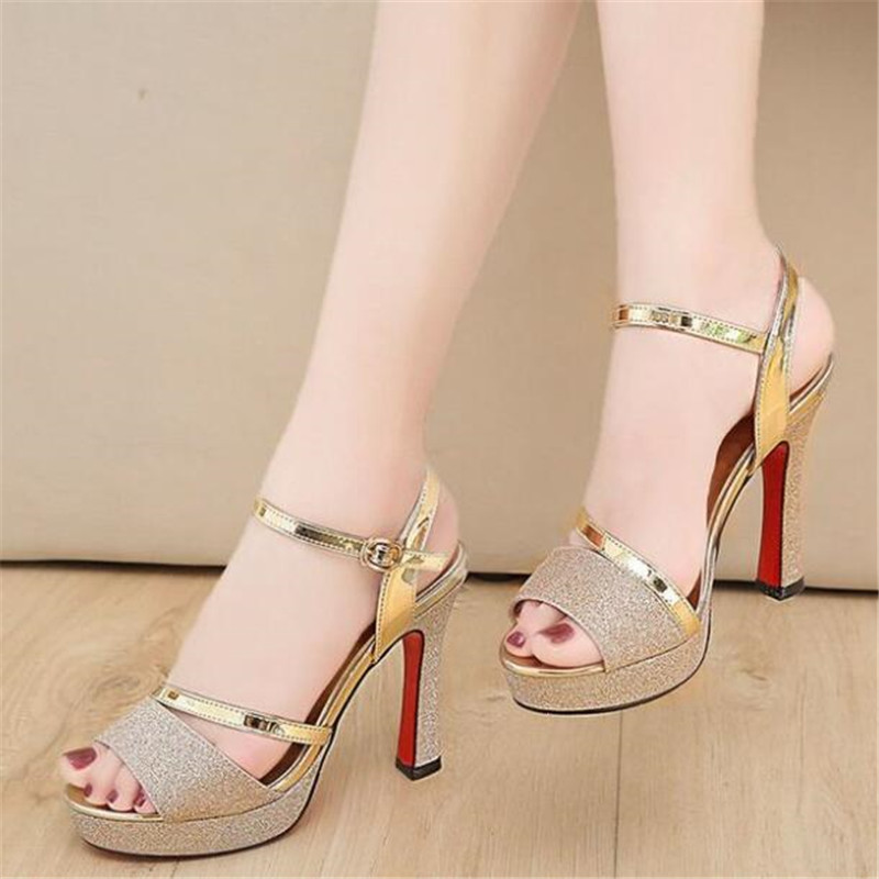 Waterproof platform sandals for women summer high heels