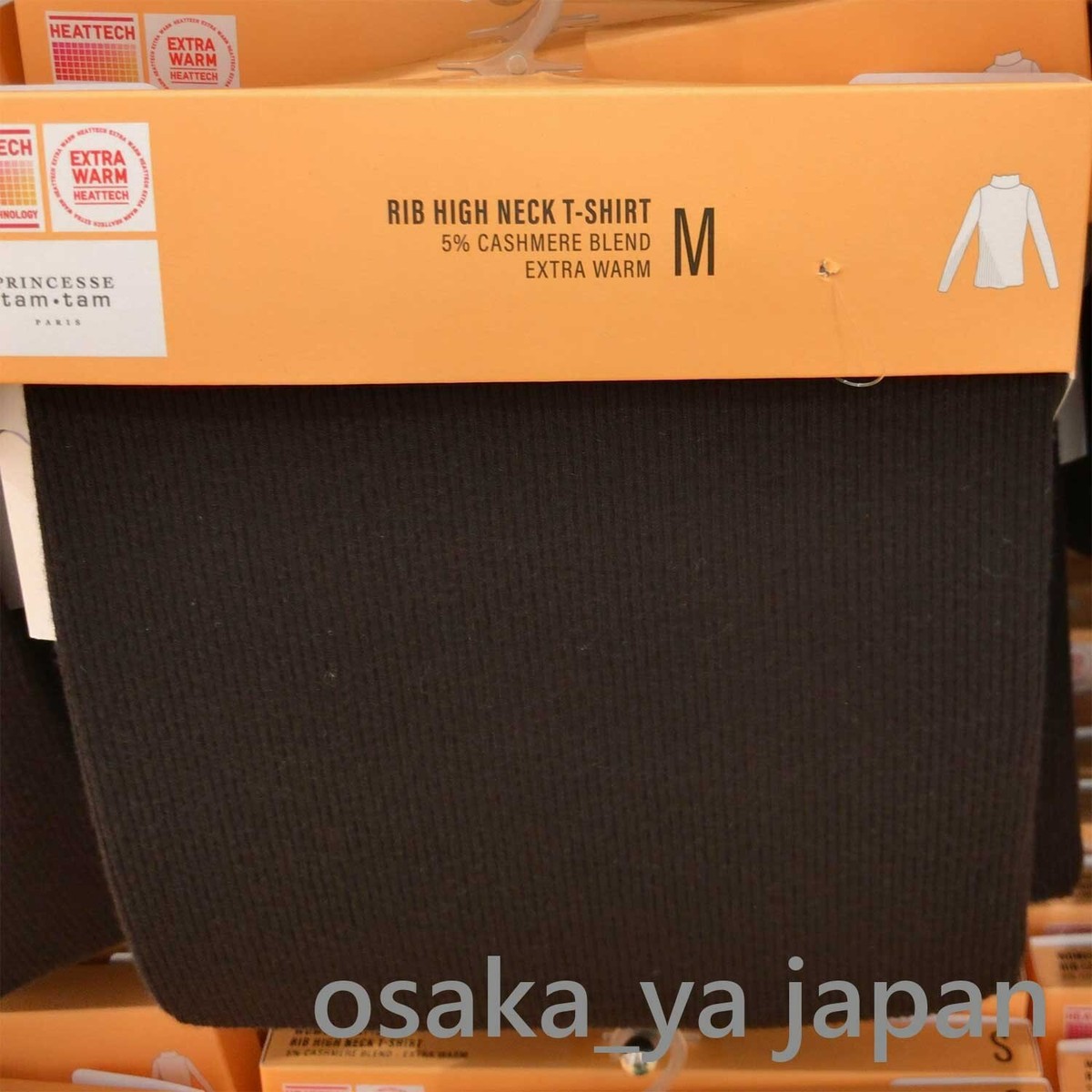 UNIQLO PRINCESSE tam tam Heattech cashmere blend ribbed high neck T 472422