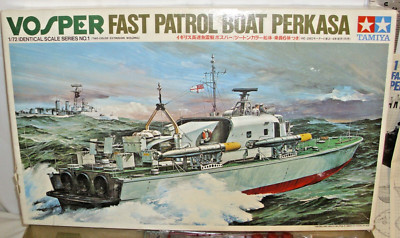 TAMIYA VOSPER FAST PATROL BOAT PERKASA MODEL KIT BOXED 1:72 PT 7201