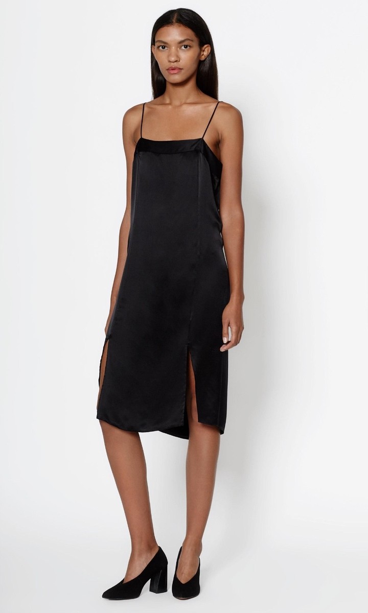 black fitted slip dress Seventyfive
