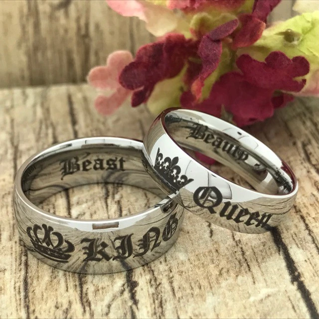 Anillos de Rey y Reina, Anillos de Tungsteno para Él y Ella, Anillos de Aniversario, Anillo de Promesa Foto 4 de 4