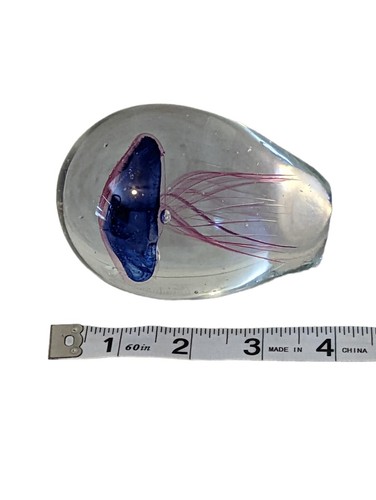 Vintage Estate Art Glass Jellyfish Paperweight - Picture 7 of 7