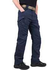 Mens FEDTOSING Tactical Pants 9 Pockets Cotton Cargo Work Military Cotton