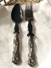 Antik Jugendstil 2teiliges Salat Besteck Silber getestet Bakelit?