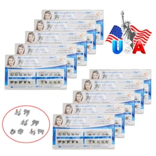 10 Packs Dental Ortho Metal Brackets Braces Mini Roth MBT Slot.022 Hooks 3-4-5