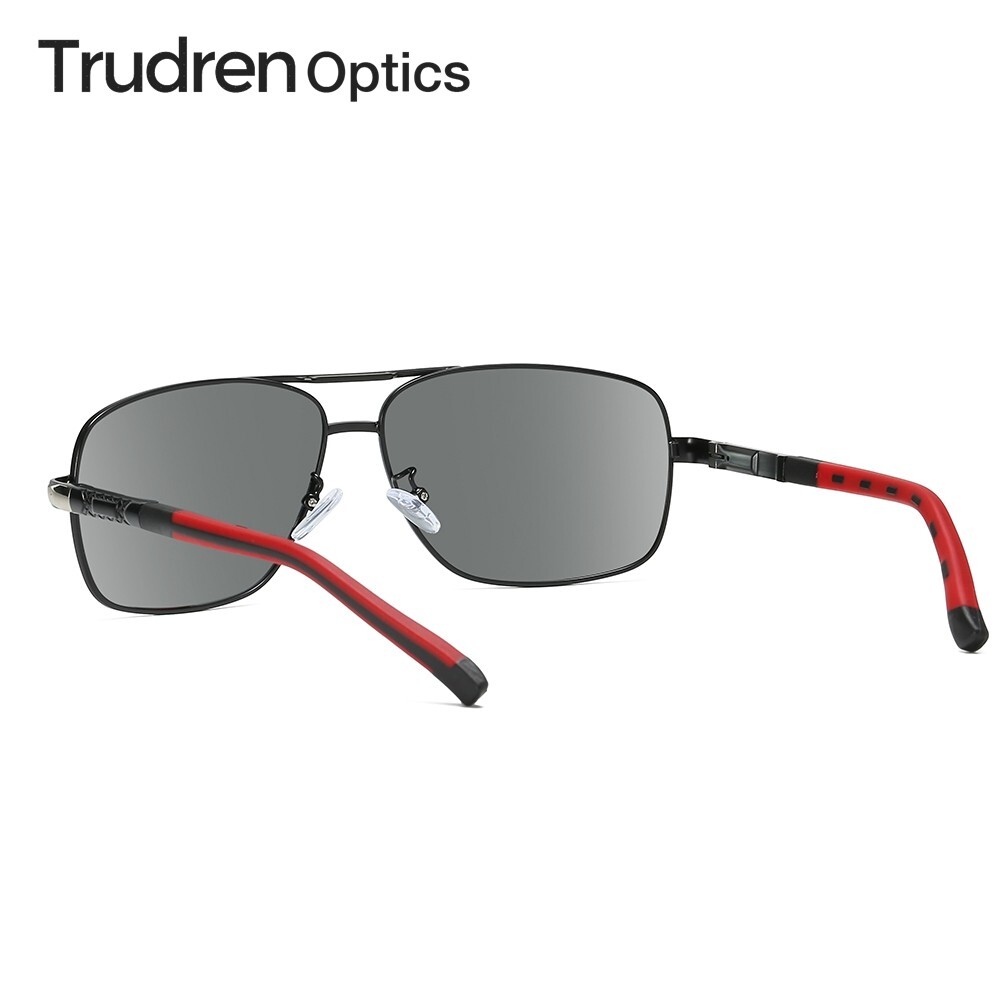 Trudren Mens Rectangular Metal Driving Sunglasses With Anti-glare Polarized Lens image 5