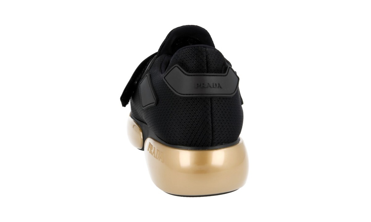 PRADA CLOUDBUST SLIP ON SNEAKERS SHOES 1E2931 BLACK GOLD US