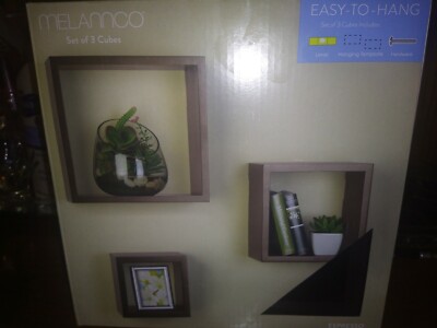 Melannco, expresso, 2 cubed wall shelves